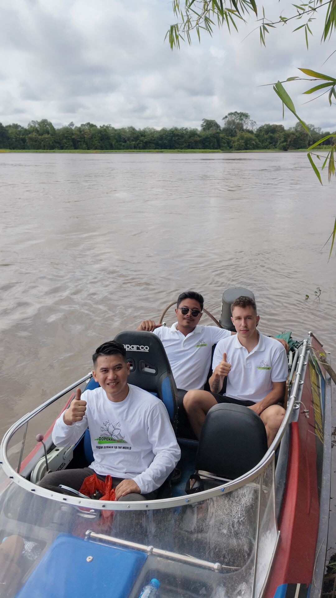 Team on the river in Kalimantan